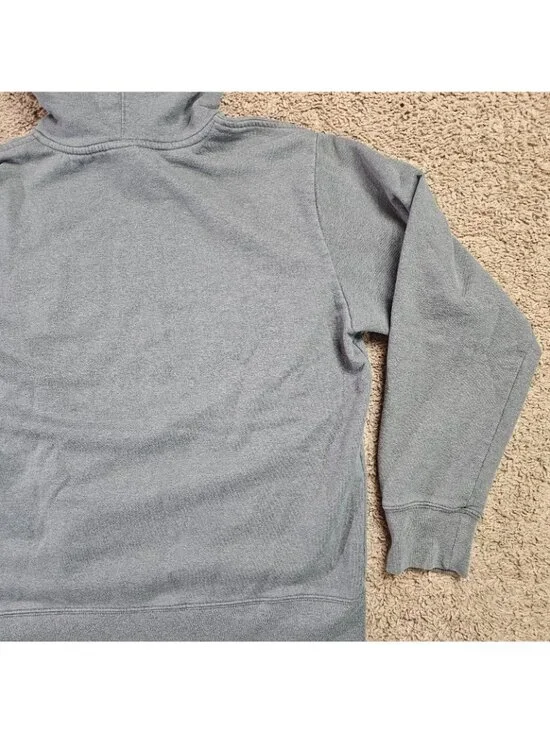 The North Face Mens Gray Pullover Hoodie Sweatshirt Size M Logo Fleece Cotton - Picture 11 of 14